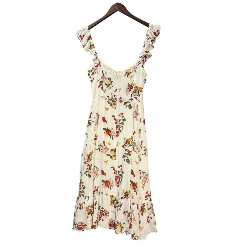 Reformation Bondi Midi Sundress 6 Floral Fruity Georgette Romantic Wedding Guest - Picture 3 of 11